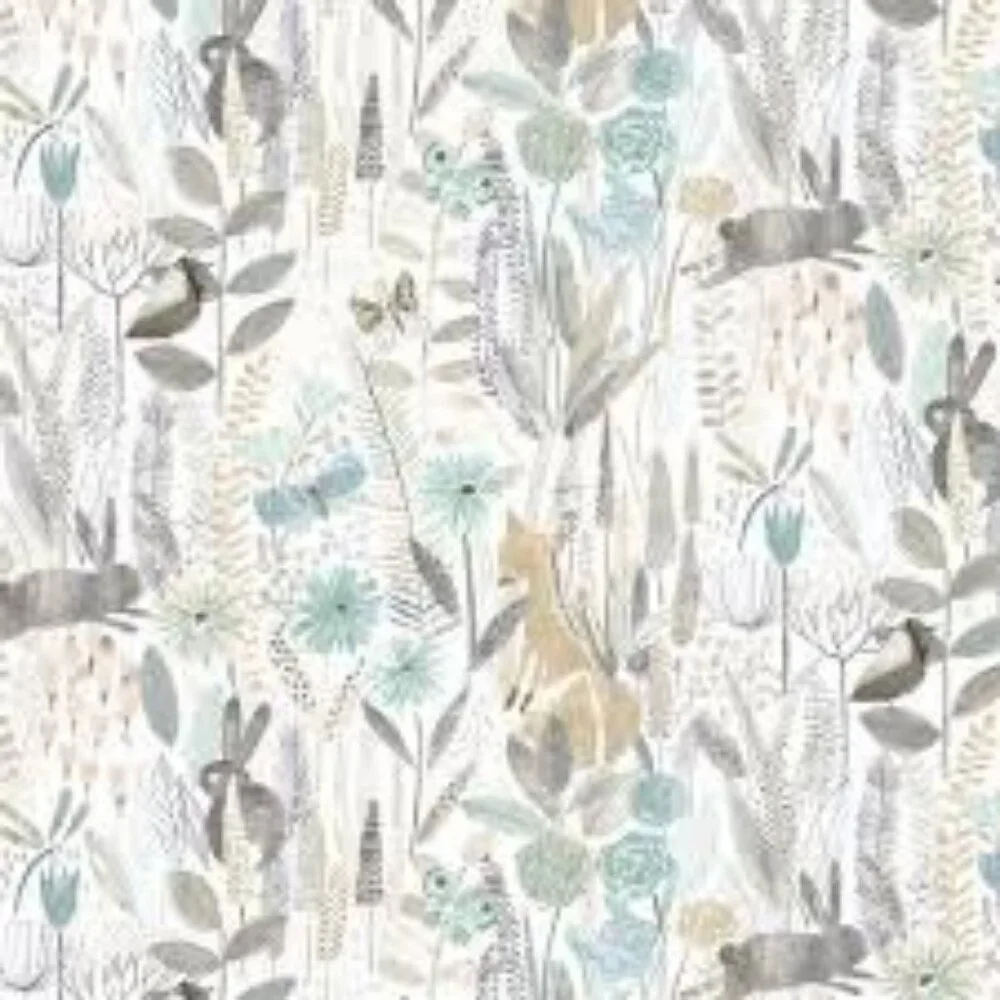 New Harlequin Book Of Little Treasures Wallpaper Hide and Seek Linen/Duck Egg